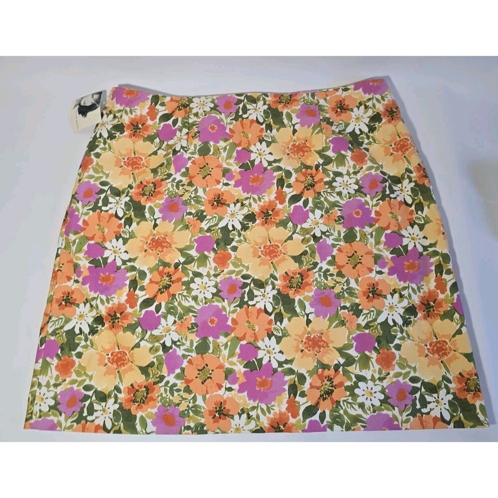 NWT Vintage Jaclyn Smith Women's Skirt Size 18 Multicolor Floral Spring Summer